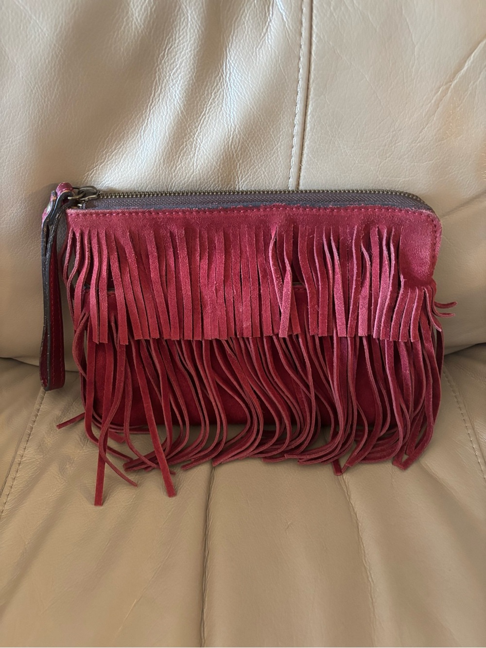 Patricia Nash Cassini Suede Fringe Wristlet/Clutch